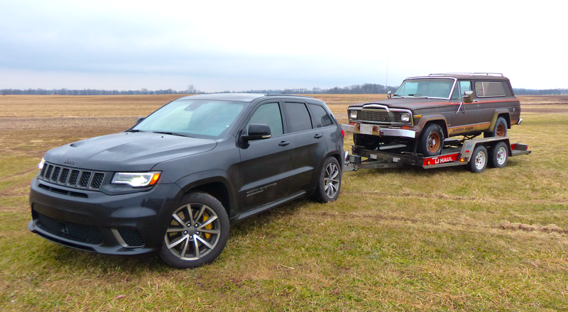Illustration for article titled Towing An Old Jeep Through An Ice Storm With A 707 HP Jeep Grand Cherokee Trackhawk Was Truly Terrifying